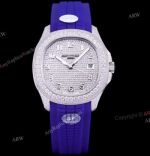 SF Factory Best Replica Patek Philippe Aquanaut Iced Out Purple Strap Watch